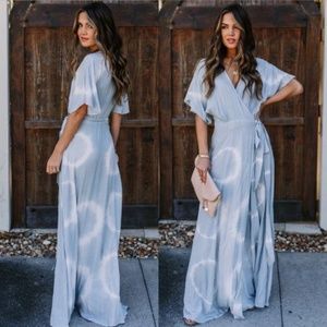NWT Tie Dye Wrap Maxi Dress